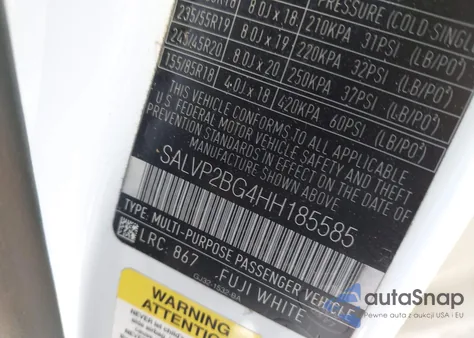 2017 Land Rover Range Rover Evoque Se/Se Premium z USA, uszkodzony, nr VIN SALVP2BG4HH185585